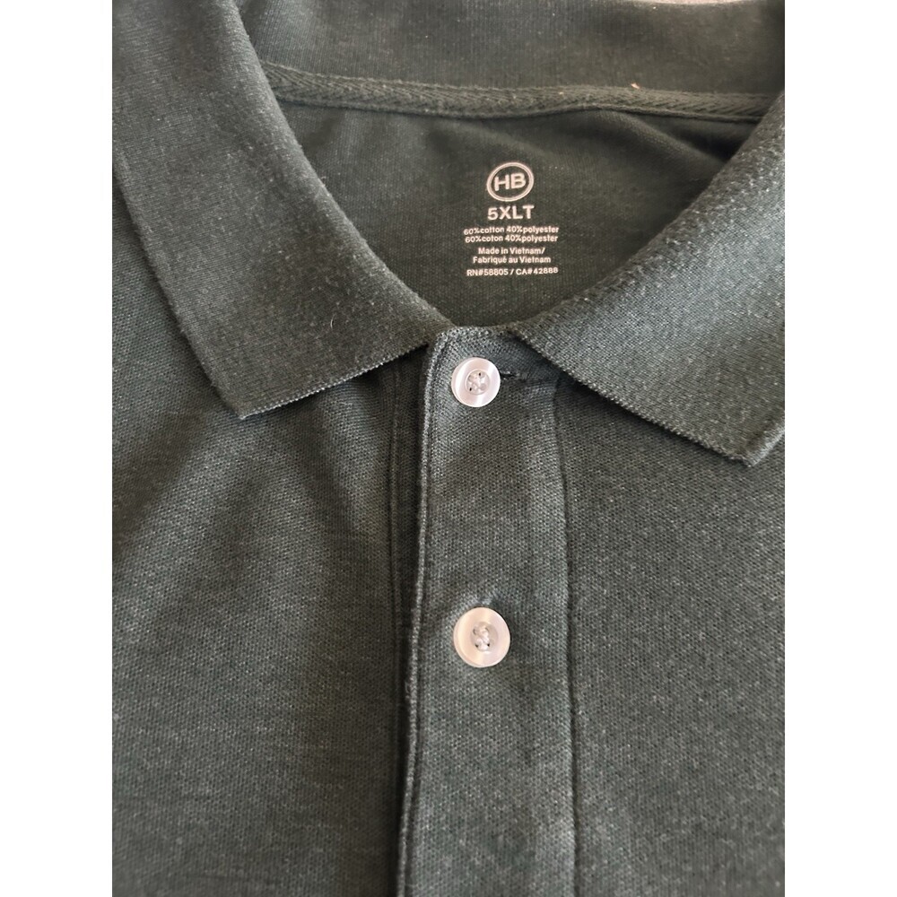 Men’s Big N Tall Sz 5X Green H &B Polo - Picture 3 of 4
